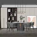 Modern Dining Table and Chair Combination Dining Table and Chair 3d model