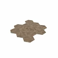Detailed Wooden Floor with Symmetrical Geometric Patterns and Inlaid Lines Texture Design