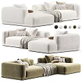Modern Comfortable Upholstered Double Sofa With Decorative Pillows And Multiple Stylish Fabric Color Choices