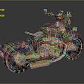 Stylish Red and Gray Motorcycle Design With Handlebars Seat and Exhaust Pipe