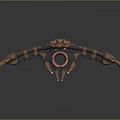 Futuristic Symmetrical Mechanical Device With Red Black Accents And Circular Center Design