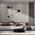 Modern sofa coffee table combination 3d model
