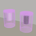 Transparent And Black Cylindrical Modern Stools For Minimalist Home Interior Design