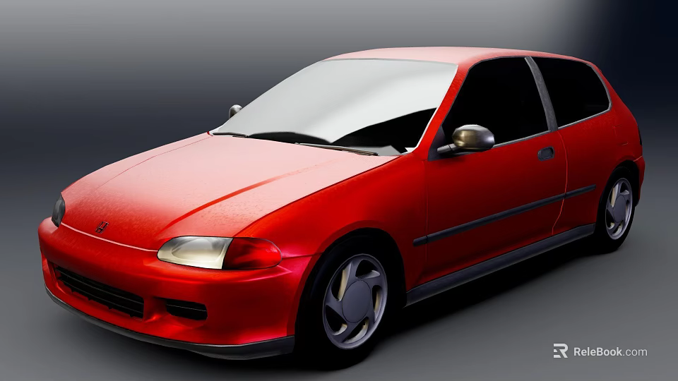 Red Two Door Car With Sleek Exterior Design And Modern Styling Features 3d model 