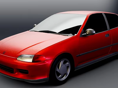Red Two Door Car With Sleek Exterior Design And Modern Styling Features 3d model