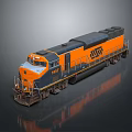 Orange And Black BNSF 453 Freight Locomotive With Metallic Reflective Surface