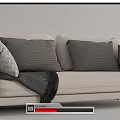 Modern Multiplayer Sofa IKEA Fabric Double Sofa Fabric Double Sofa 3d model