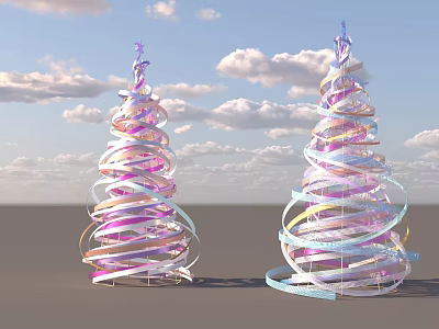 Colorful Spiral Shaped Commercial Equipment Structures For Outdoor Decorative 3d model