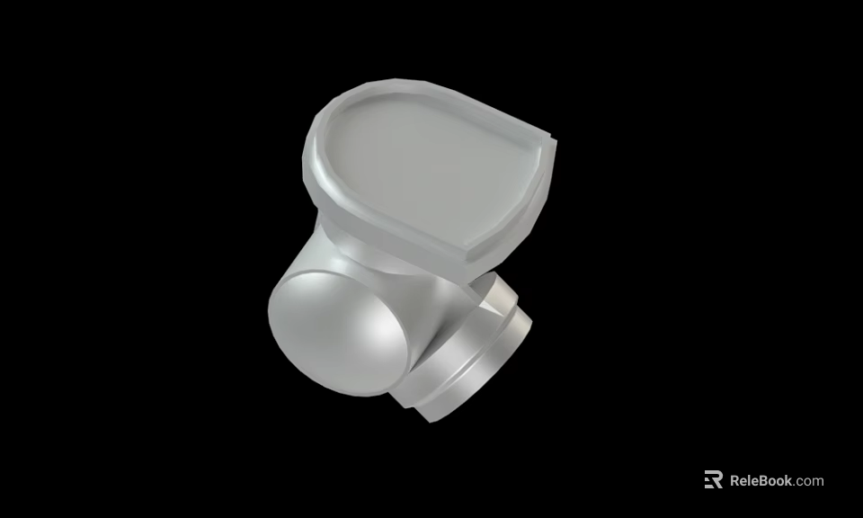 Silver Metal Mechanical Part With Round Top And Base Connector Structure 3d model 