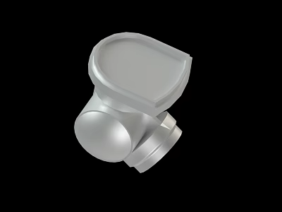Silver Metal Mechanical Part With Round Top And Base Connector Structure 3d model