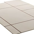 Square Carpet For Home Decoration With Textured Surface And Brown Stripe 3d model