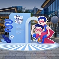 Father's Day Meichen Festival Meichen Mall Pops in Meichen Superman Father and Son 3d model