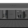 Modern Minimalist Clothing Store Interior With White Display Shelves Clothing Racks And Sofa