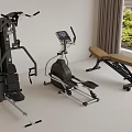 Home Gym Fitness Equipment With Multi Functional Trainer Elliptical Machine And Adjustable Bench