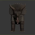 3D Rendered Triceratops Dinosaur Character With Three Horns Frill And Stubby Legs In Cartoon Style