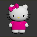 Hello Kitty Cute Toy With White Body Pink Bow Yellow Nose And Black Whiskers
