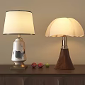 Decorative Table Lamps With Ceramic Black Pattern And Wooden Petal Shaped Lampshade And Colorful Fruits