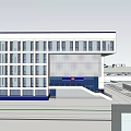 Modern Multi Storey Building Exterior Design With Large Windows Glass Facade And Entrance Steps