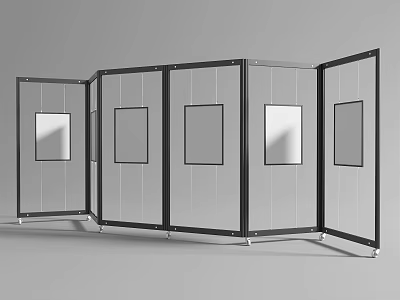 Foldable Display Shelves with Glass Windows and Mobile Wheels for Retail Showrooms 3d model