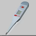 Digital Thermometer For Daily Use With Digital Display Red Button And Light Blue Top 3d model