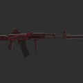 Tactical Red Military Rifle With Long Barrel And Ergonomic Grip Design