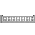 Traditional Stone Balustrade with Decorative Balusters and Classic Design Elements 3d model