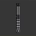 Tactical Modern Metal Cylindrical Weapon With Striped Design And Reflective Base 3d model
