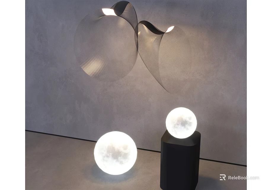 Modern Artistic Chandelier With Streamlined Metal Structure And Spherical Transparent Shade For Indoor Lighting Decor 3d model 