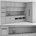 Modern Kitchen Interior With Black And Light Wood Cabinets Countertop Sink And Oven