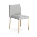 Light Gray Fabric Single Chair With Wooden Legs Simple Modern Design For Home Use