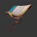 Elegant Daily Use Hat With Blue Band White Body And Golden Decorative Strap