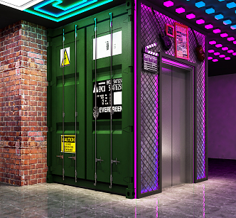 Industrial LOFT Elevator 3d model