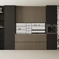 Modern Sideboard Design With Dark And Wooden Tones Storage Cabinets And Drawers