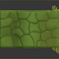 Cartoon Scene Of Green Cell Structure With 3D Organelles And Layered Design