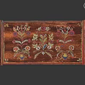 Colorful Floral Painted Wooden Chest With Decorative Patterns And Carved Feet