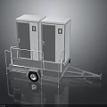 Portable Toilet Trailer With Double Compartments Handrails And Wheels