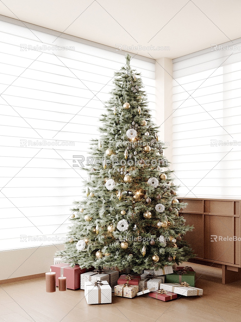 Christmas tree decoration ornaments decorative sketch plant gift furnishings ornaments 3d model