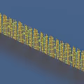 Garden Ornament With Decorative Yellow Green Fence Structure And Natural Design