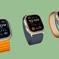 Modern Smart Clocks with Various Colored Straps Digital Displays Showing Time and Colorful Icons
