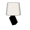 Modern Geometric Table Lamps With White And Black Bases White Fabric Shades