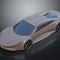 Futuristic Concept Car with Sleek Aerodynamic Body Light Brown Exterior Black Wheels and Panoramic Sunroof