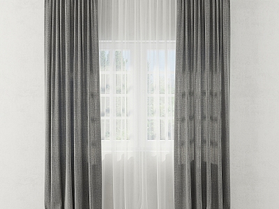 Modern Curtain Tulle 3d model