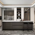 Modern Open Kitchen Interior Design With Marble Island Cabinets And Appliances