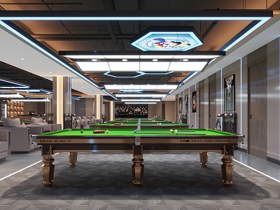 Industrial LOFT Billiard Room 3d model