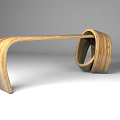 Modern Wooden Outdoor Chair With Curved Frame Design For Garden Patio Furniture