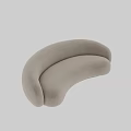 Modern Curved Light Colored Multi Person Sofa With Soft Velvet Upholstery And Elegant Design