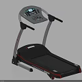 Fitness Treadmill With Digital Display Screen And Control Panel Black Body Red Accents