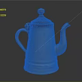Vintage Ceramic Kettle with White Body and Brown Lid as Daily Electrical Appliance