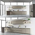 Modern Kitchen Interior With Sleek Cabinets Countertop Appliances And Green Plants