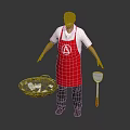 Modern Red Kitchen Apron With White Logo For Cooking And Daily Use